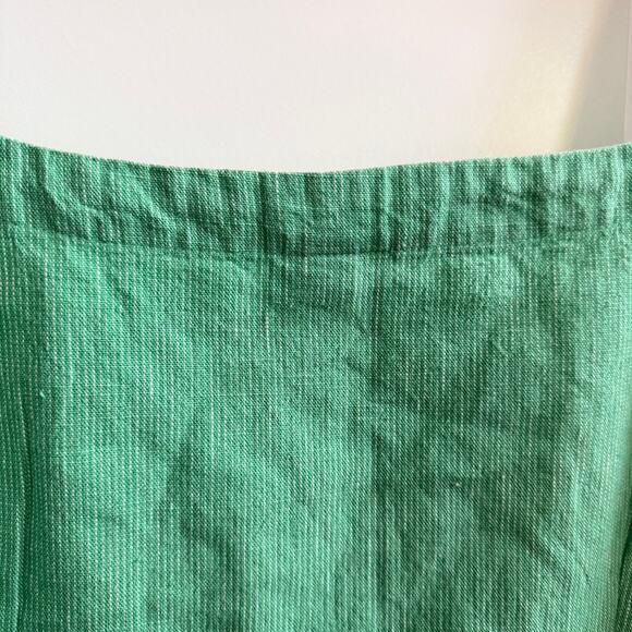 A New Day Green Linen Tank Dress L Summer Casual Pockets Cottagecore Coastal - Picture 9 of 9